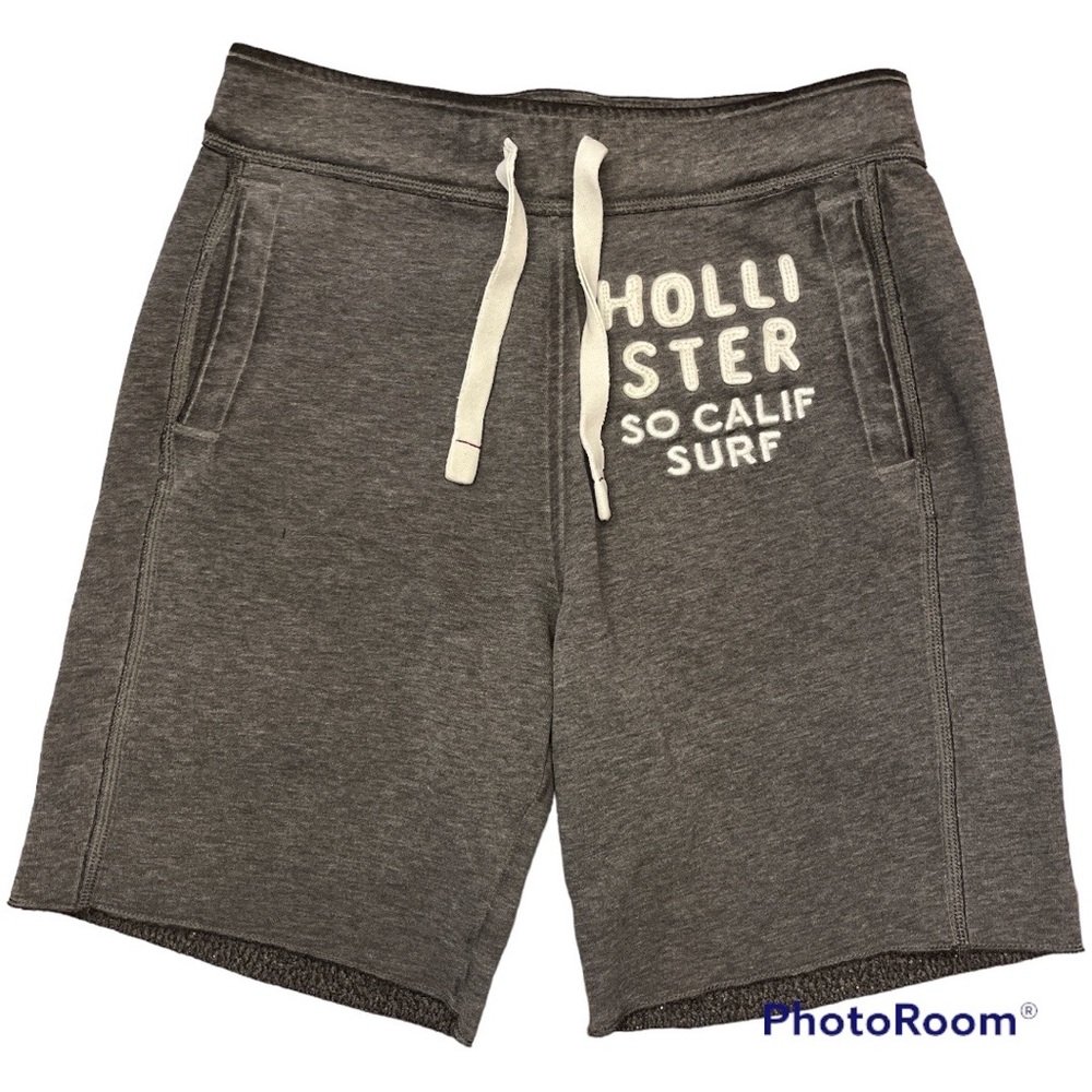 2/$30 Hollister Shorts w/ Drawstrings SM Cotton-Blend GRAY & WHITE Sweat Shorts